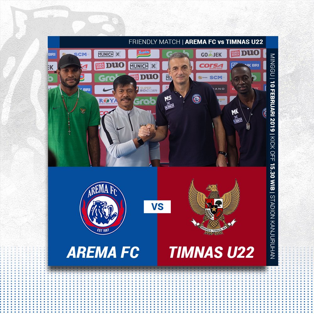 Arema FC vs Timnas Indonesia U-22. (Foto: Twitter/@AremaOfficial) 