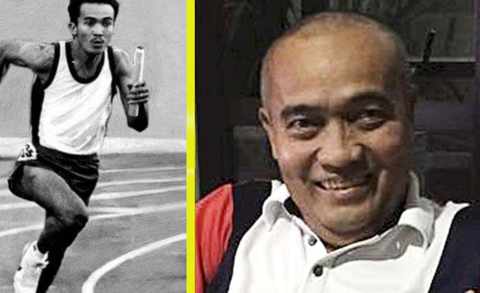 Purnomo Muhammad Yudhi tahun lalu (kanan), dan Purnomo berlari di lintasan Olimpiade Los Angeles 1984. (Foto:Dok.Antara)