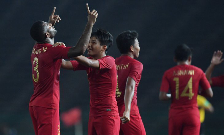 Timnas Indonesia U-22 memastikan diri ke semifinal setelah mengalahkan Kamboja 2-0 di laga terakhir Grup B Piala AFF U-22 2019. (Foto: Antara)