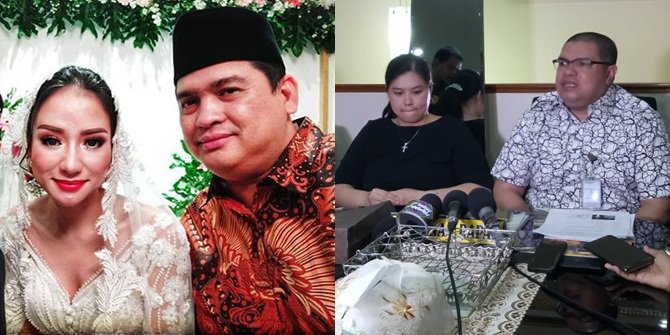 Artis Bella Luna menikah untuk ketiga kalinya dengan Nana alias FX Eko Hendro Prayitno (kiri). Pria tersebut telah memiliki istri bernama Theresia Shirley Chandrwati Rahmat (kanan).