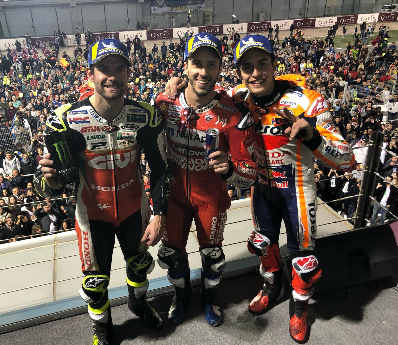 Andrea Dovizioso (tengah). (Foto: Twitter/@MotoGP)
