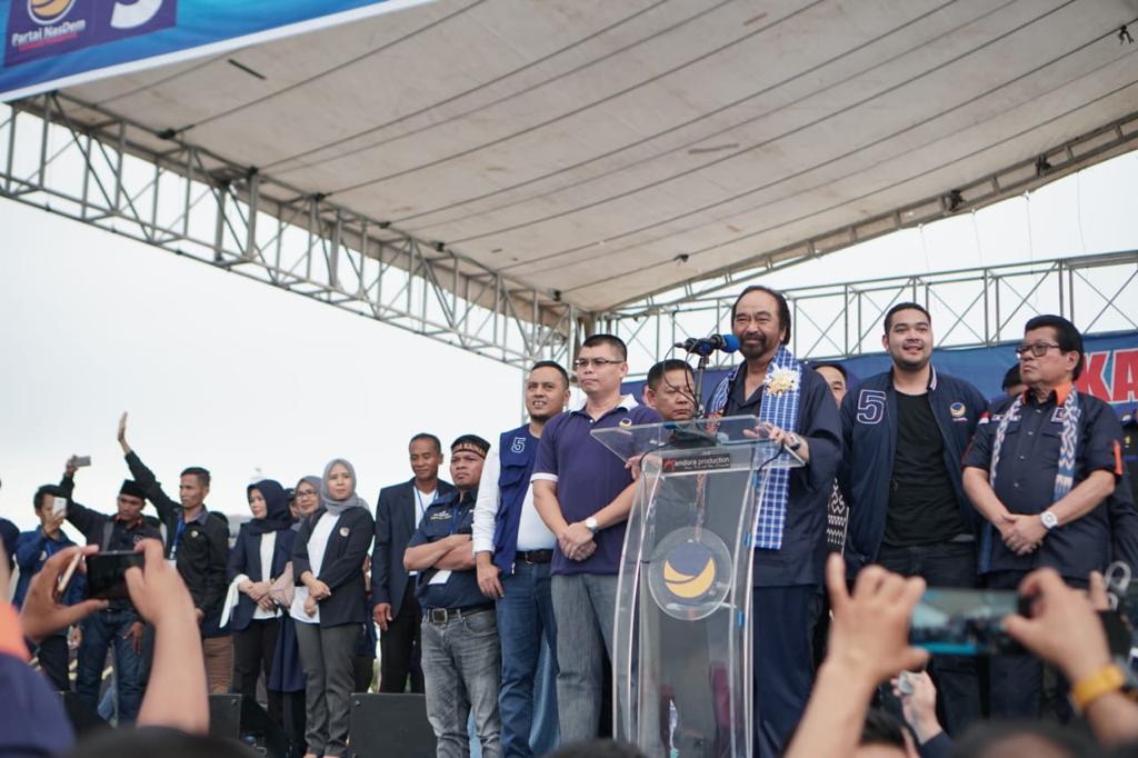 Ketua Umum DPP Nasdem saat kampanye di Sulawesi Barat, Senin, 25 Maret 2019. (Foto: istimewa)