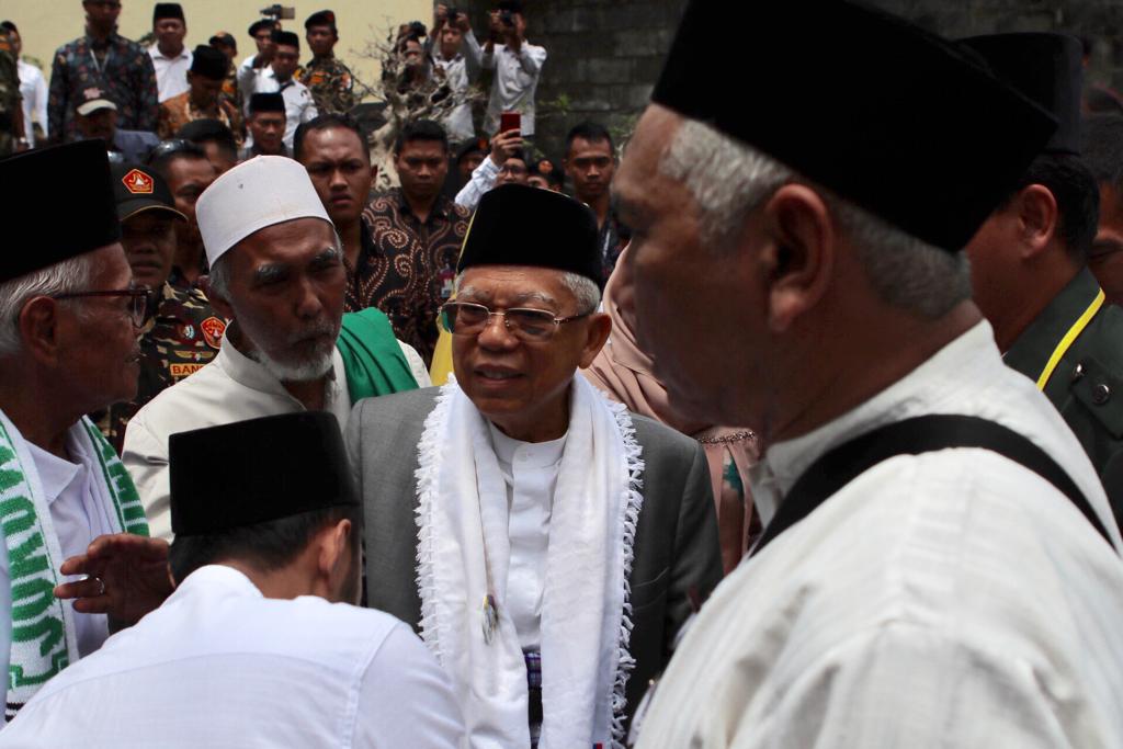 Cawapres nomor urut 01, KH Maruf Amin di Pondok Pesantren Al-Iman Bulus Gebang, Purworejo, Jawa Tengah, Selasa, 26 Maret 2019. (Foto: Istimewa)