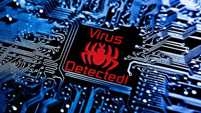 Ilustrasi virus komputer.