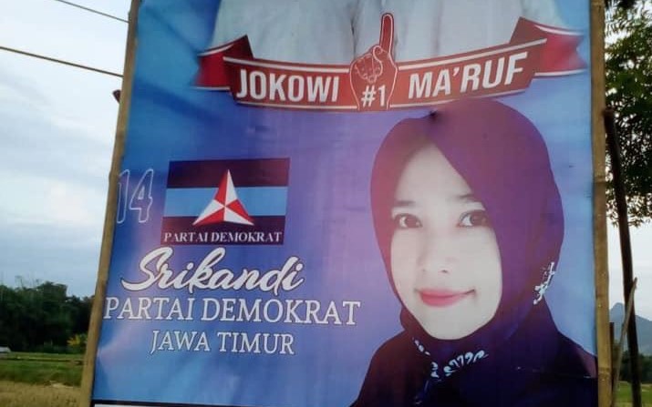 Baliho Caleg Demokrat mengkampanyekan Jokowi-Ma'ruf. (Foto: Istimewa)