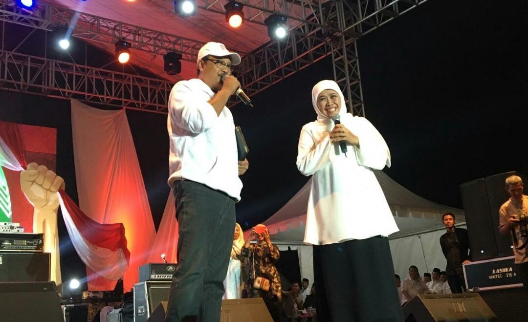 Saifullah Yusuf (Gus Ipul) dan Khofifah Indar Parawansa sepanggung di Ngaji Kebangsaan, Minggu, 7 April 2019. (Foto: Istimewa)