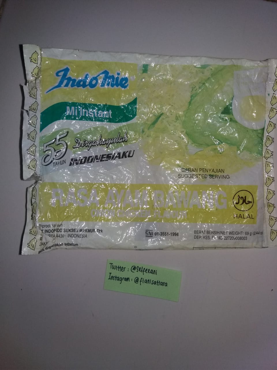Bungkus Plastik Indomie Berusia 19 tahun (Foto: Koleksi Pribadi)