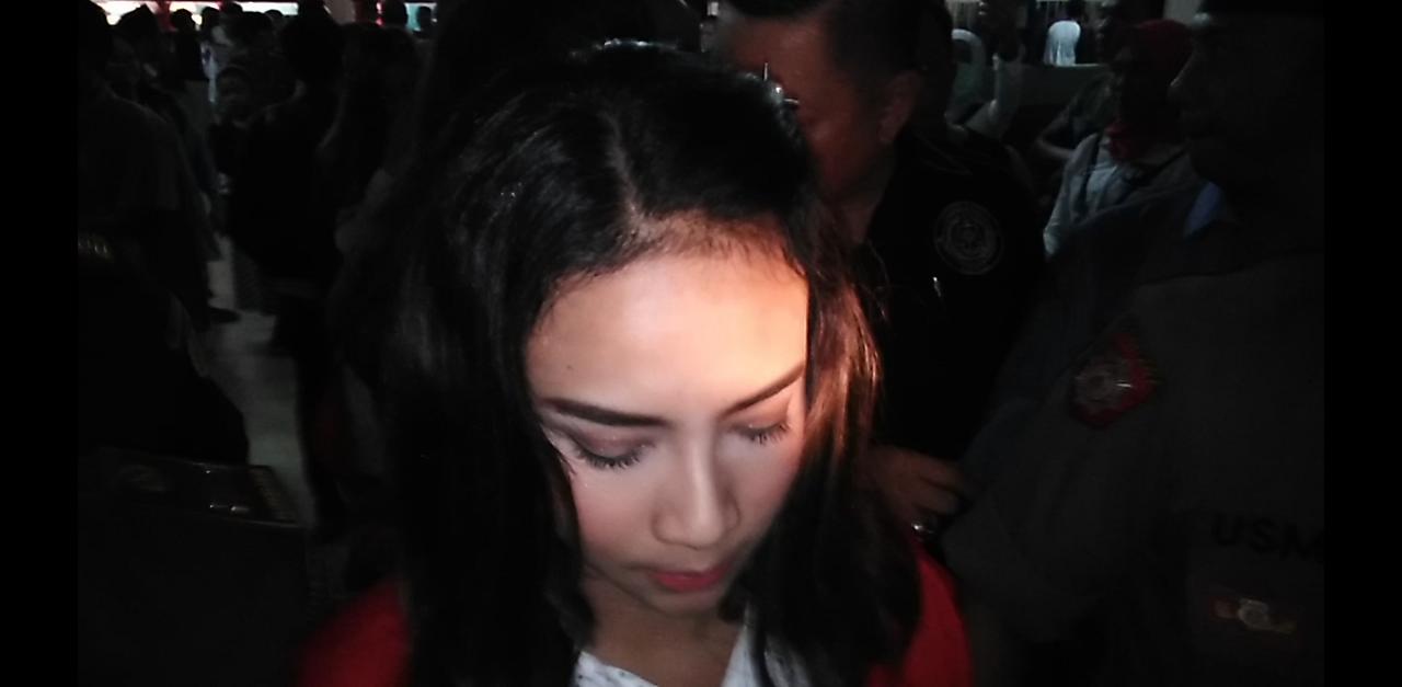 Vanessa Angel di PN Surabaya, Senin 8 April 2019. (Foto: Farid/ngopibareng.id)