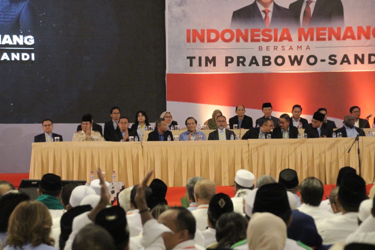 Sejumlah tokoh hadir dalam pidato Kebangsaan Prabowo Subianto. (Foto: Farid/ngopibareng.id)