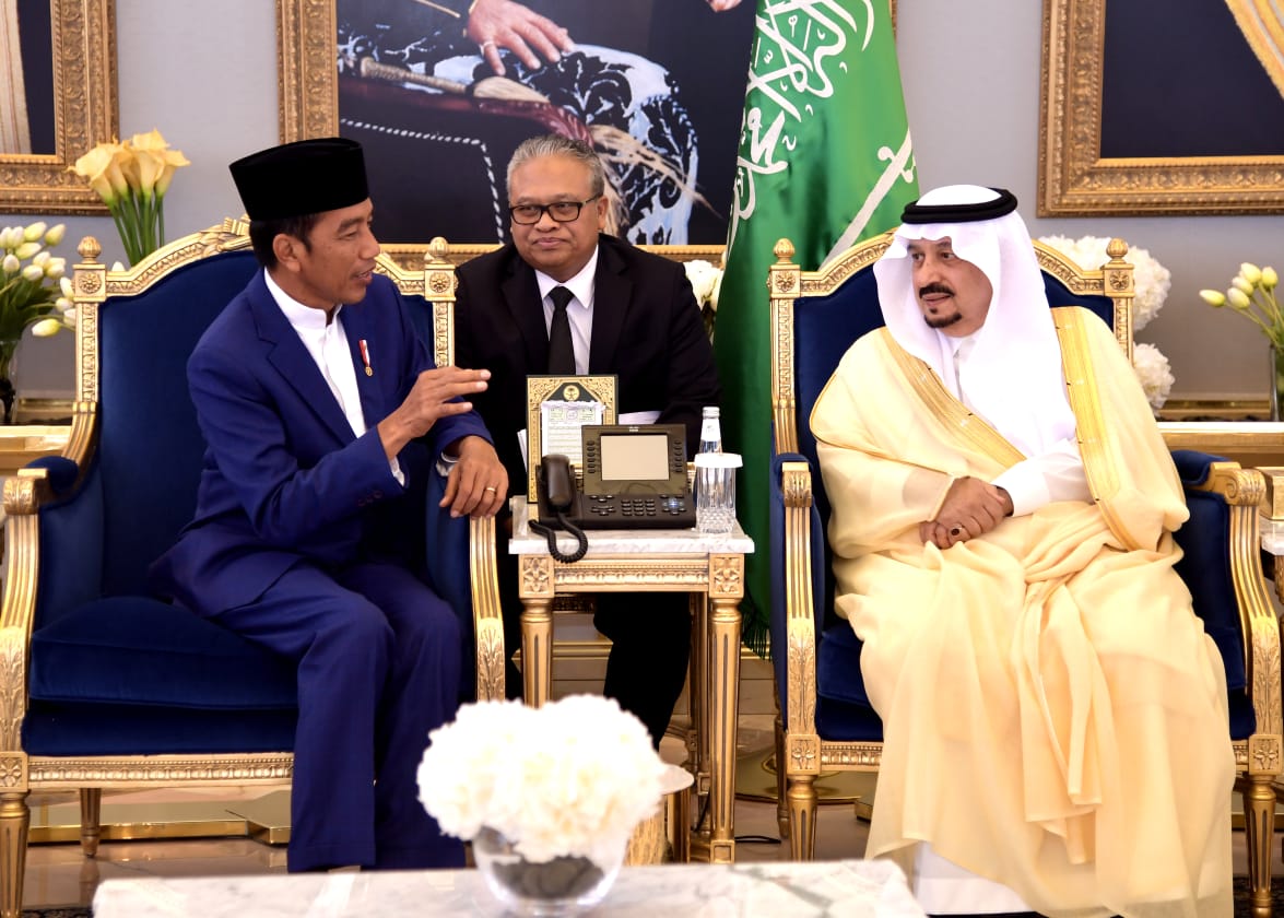 Presiden Jokowi bertemu Raja Salman. (Foto: Biro Pers Setpres)