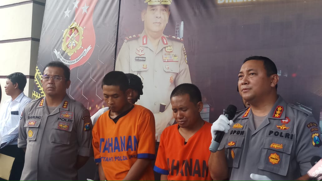 Para pelaku pembunuhan Budi Hartanto, Senin 15 April 2019. (Foto: Farid/ngopibareng.id) 