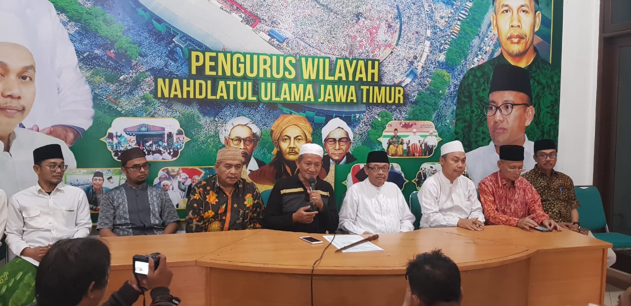 Para kiai jajaran Pengurus Wilayah Nahdlatul Ulama Jawa Timur. (Foto: nu for ngopibareng.id)
