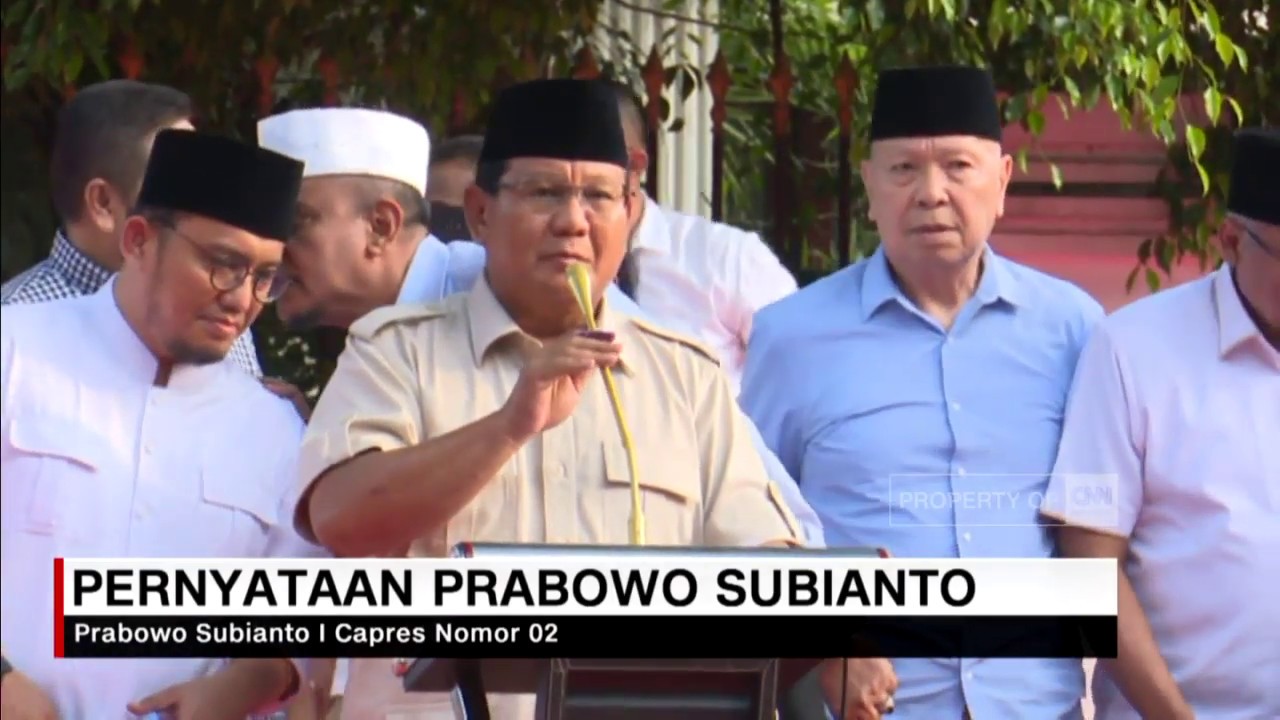 Tangkapan layar pidato pernyataan Prabowo di rumahnya Jalan Kertanegara.