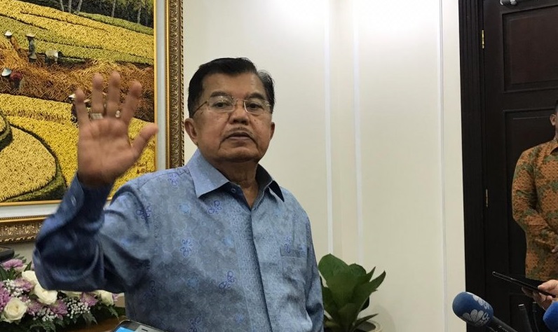 Wakil Presiden Jusuf Kalla di Kantor Wapres Jakarta, Selasa 12 Februari 2019. (Foto: Antara/Fransiska Ninditya)