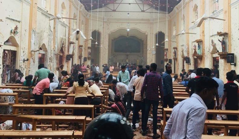 Ledakan bom di sebuah gereja Sri Langka saat peringatan hari Paskah 2019. (Foto: AFP)