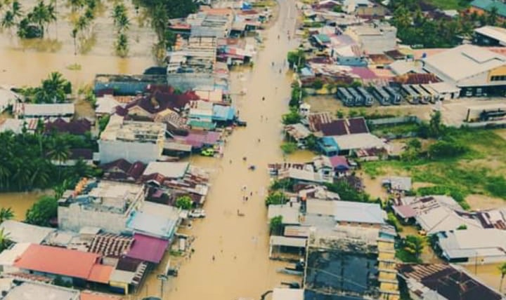 Pemukiman warga Terdampak banjir Bengkulu. (Foto: BNPB)
