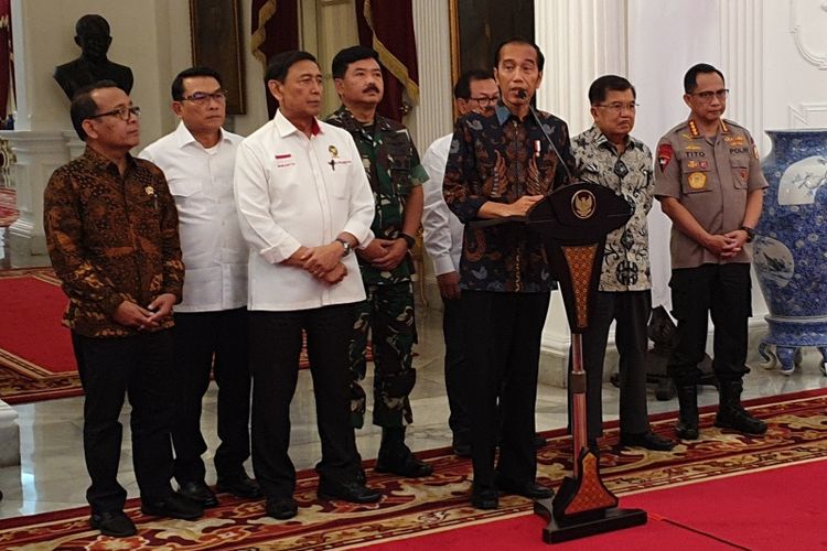Presiden Joko Widodo melakukan jumpa pers di Istana Merdeka, Jakarta. (Foto: setneg for ngopibareng.id)