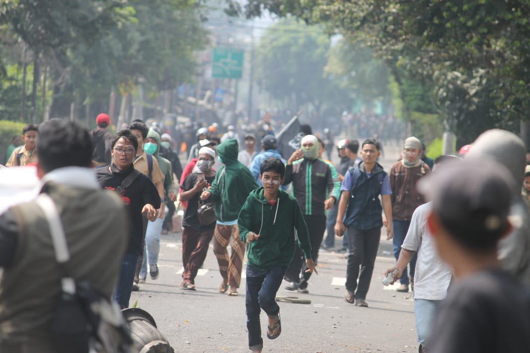 Aksi karusuhan pada 22 Mei 2019. (Foto: Asmanu/ngopibareng.id)