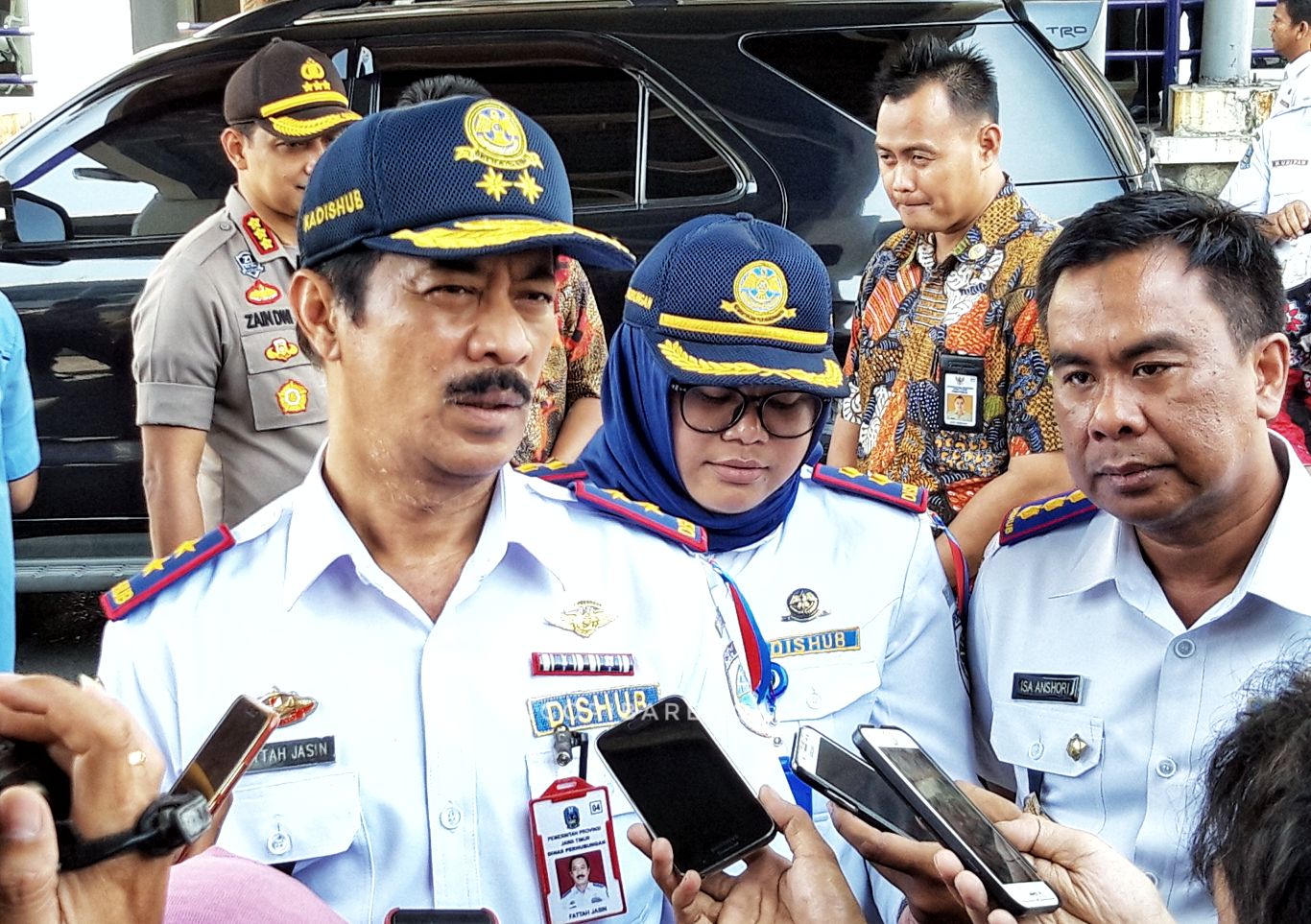 Kepala Dinas Perhubungan Jatim, Fattah Jasin saat meninjau Terminal Purabaya, Kamis 30 Mei 2019. (Foto: Haris/ngopibareng.id)