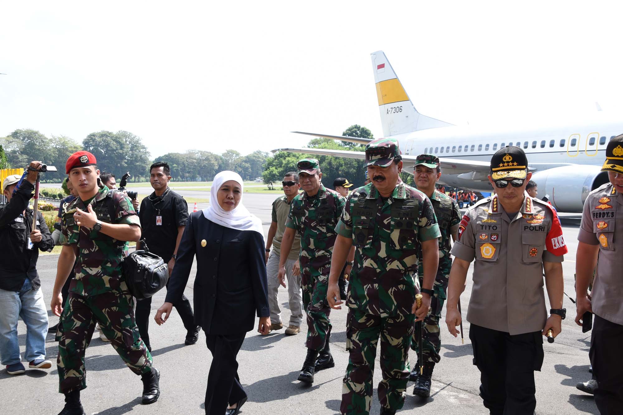 Gubernur Jatim, Khofifah bersama Kapolri Tito Karnavian dan Panglima TNI Hadi Tjahjanto