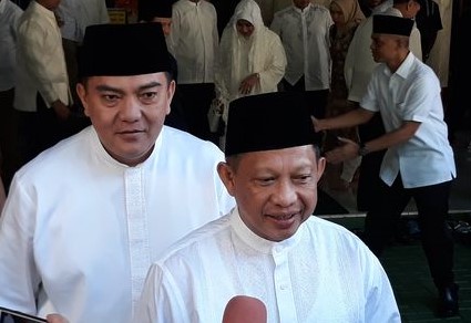 Kapolri Jenderal Tito Karnavian usai shalat Idul Fitri di Masjid Mabes Polri, Jakarta, Rabu, 5 Juni 2019. (Foto: Ant)