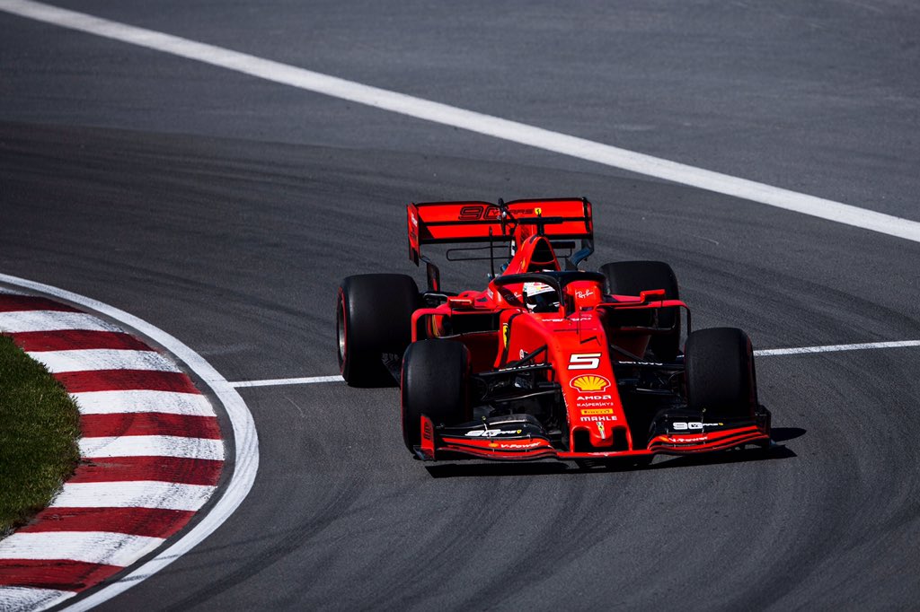 Pembalap Ferrari tampil dominan di sesi latihan bebas F1 GP Kanada. (Foto: Twitter/@
