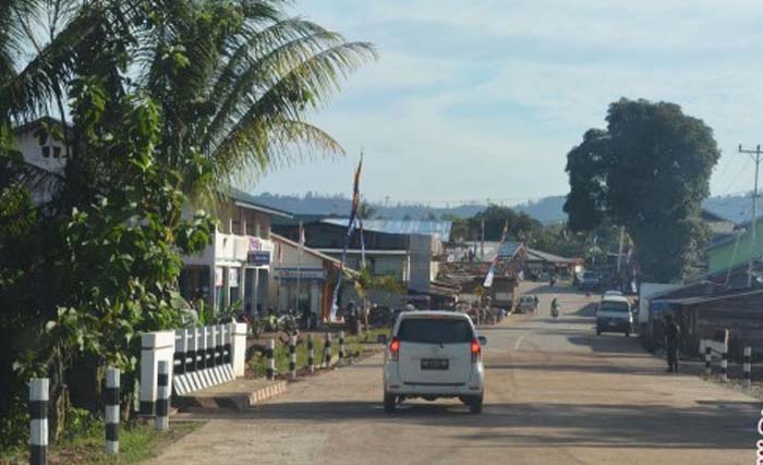 Kota dekat perbatasan Indonesia - Malaysia, Kota Badau Kabupaten Kapuas Hulu Provinsi Kalimantan Barat. (Foto:Antara)