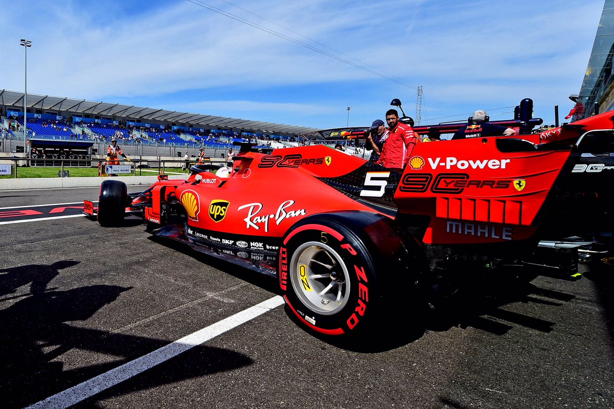 Sayap baru Ferrari tak menolong Vettel di sesi kualifikasi GP Perancis. (Foto: Twitter/@ScuderiaFerrari)