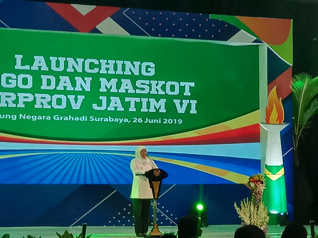 Gubernur Jatim Khofifah saat membuka acara di Gedung Negara Grahadi Surabaya, 26 Juni 2019. (Foto: Faiq/ngopibareng.id)