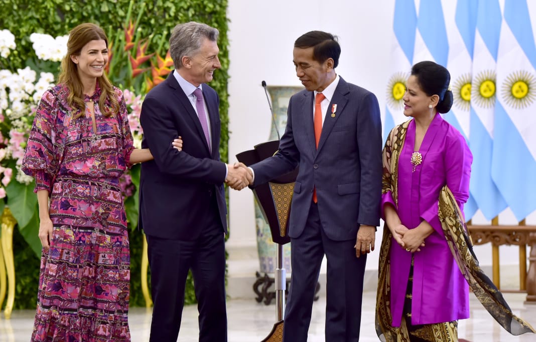 Pertemuan antara Presiden Jokowi dengan Presiden Argentina Msuricio bersama ustri  di Istana Bogor, Rabu 26 Juni 2019. (Foto: Biro Pers Setpers)