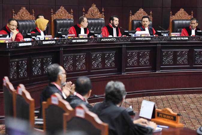 Sidang putusan PHPU di Mahkamah Konstitusi. (Foto: Antara)