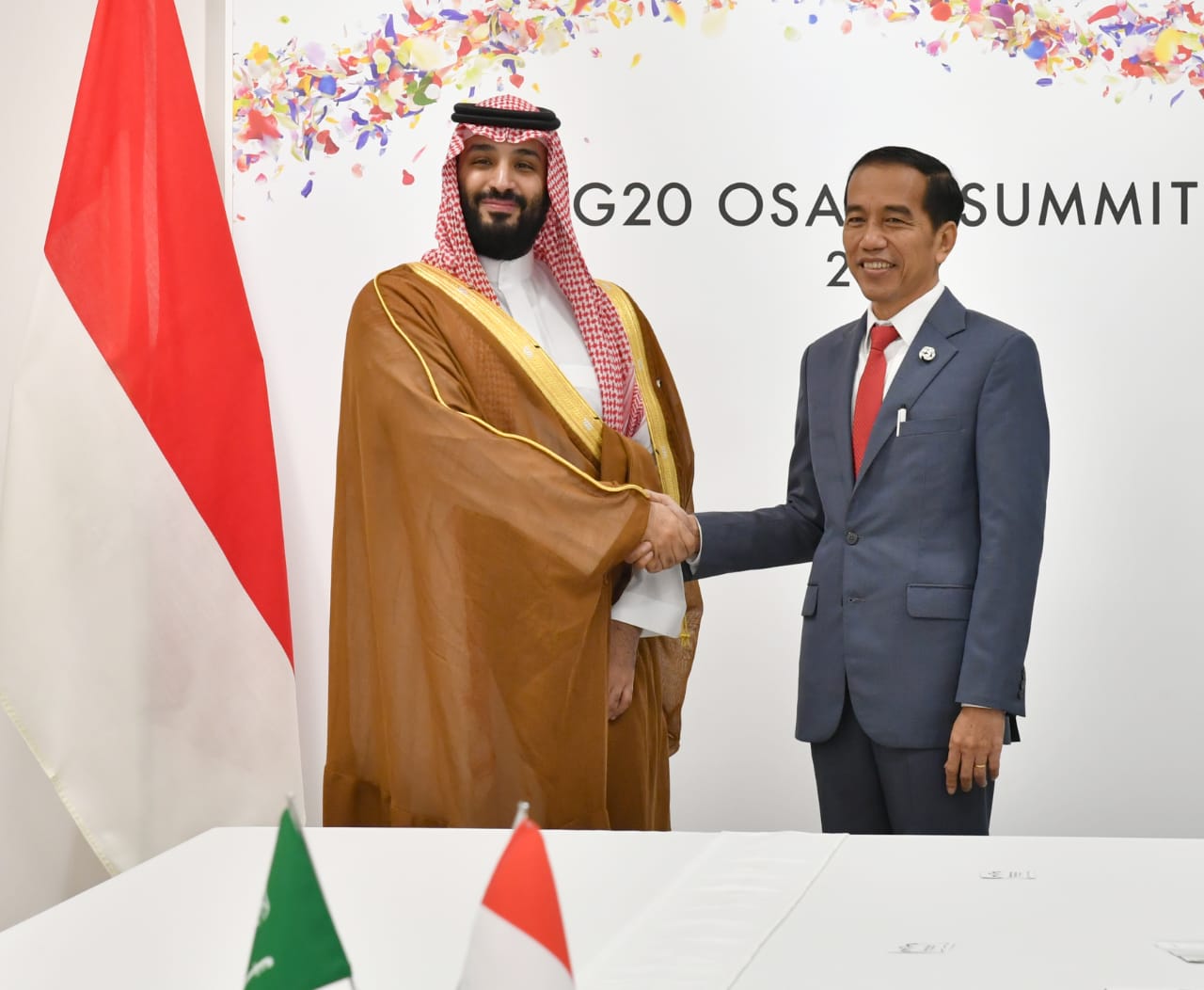 Presiden Jokowi saat bertemu dengan Pangeran Arab Saudi di KTT G20, Sabtu 29 Juni 2019. (Foto: Biro Pers Setpres)