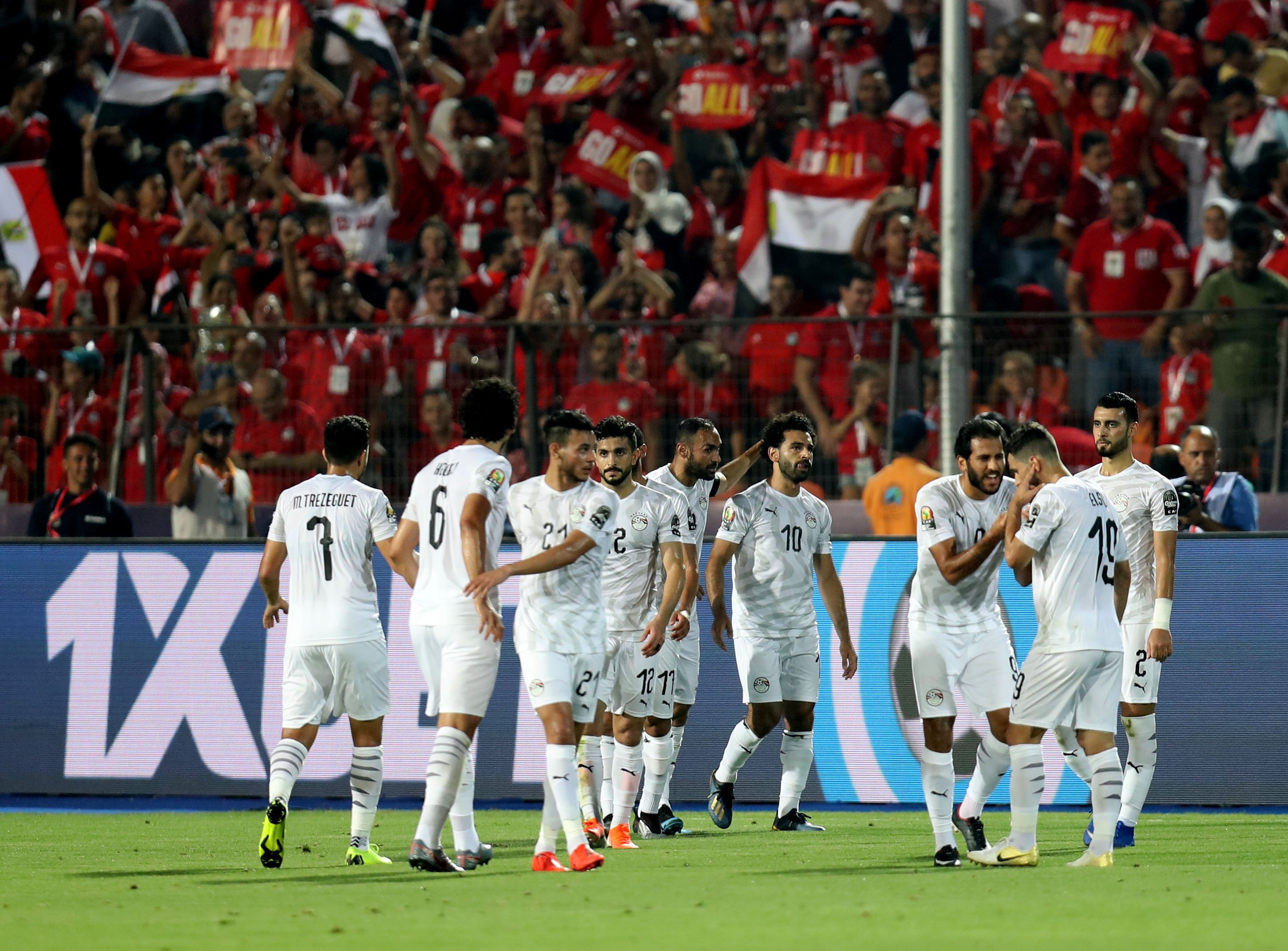 Timnas Mesir lolos ke fase gugur dengan status juara Grup A. (Foto: Twitter/CAF_Online) 