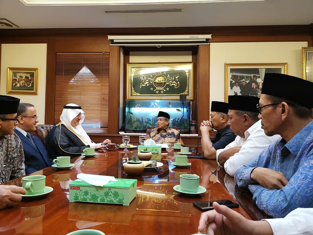 Duta Besar Arab Saudi untuk Indonesia Esam A. Abid Althagafi mengadakan kunjungan silaturahmi ke Pengurus Besar Nahdlatul Ulama (PBNU) di Jakarta. (Foto: nu for ngopibareng.id)
