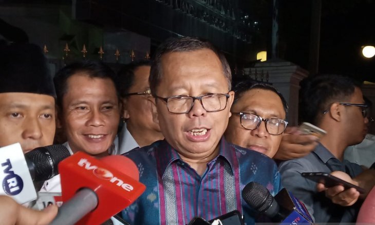 Wakil Ketua TKN Arsul Sani di Pintu III Istana Bogor usai pertemuan TKN, TKD dengan Jokowi, Selasa 2 Juli 2019 malam. (Foto: M Fikri Setiawan)