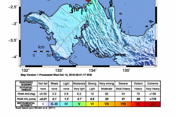 Lokasi gempa bumi di Papua, Kamis 4 Juli 2019. (Foto: BMKG)