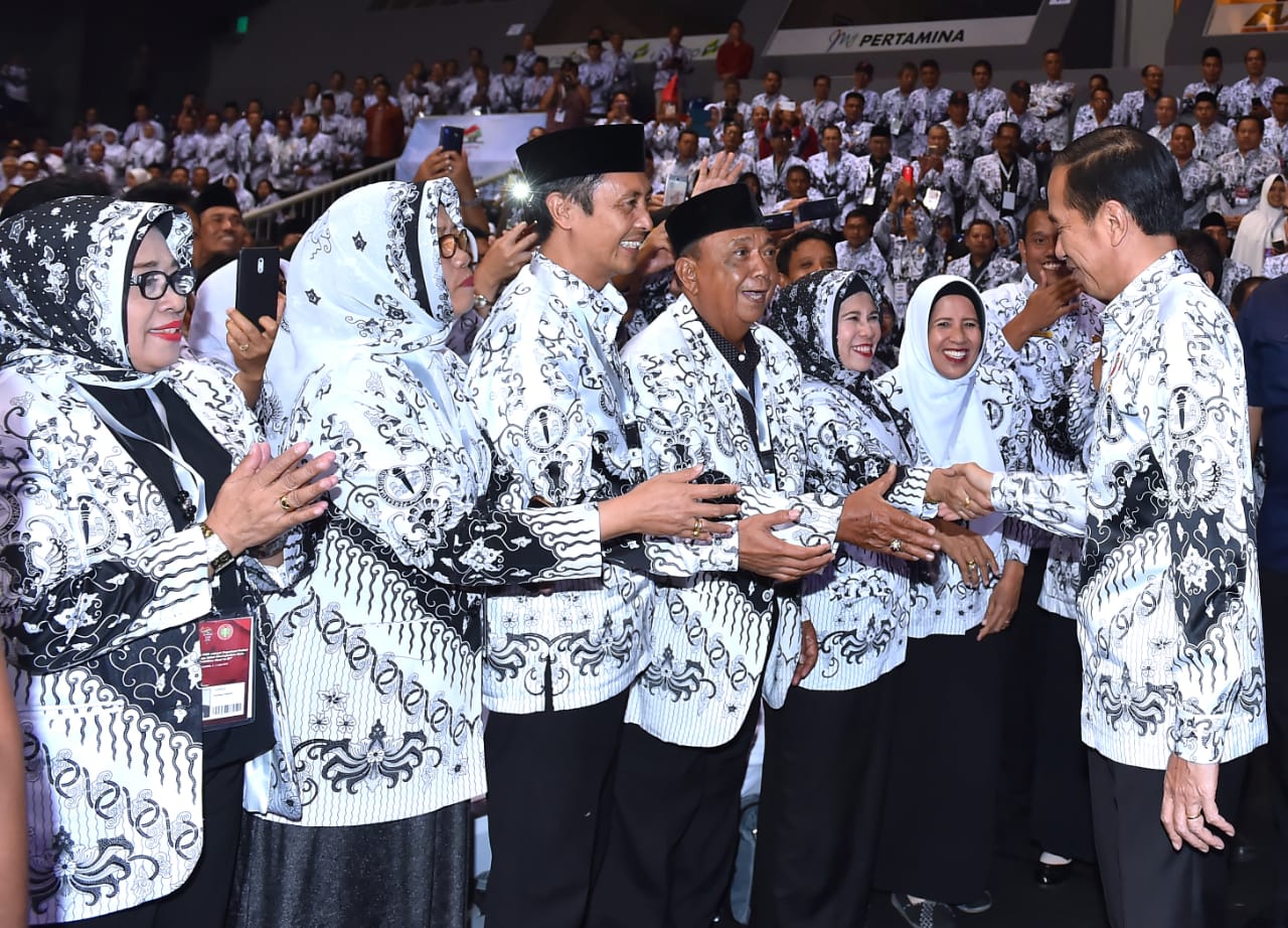 Presiden Joko Widodo saat menghadiri Kongres XXII PGRI di Kelapa Gading Jumat 5 Juni 2019 (Foto; Biro Pers Setpers)