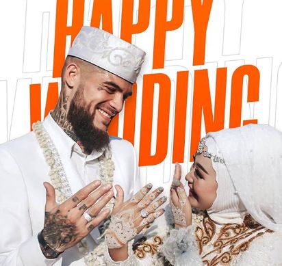 Pasangan Diego Michiels dan Dhea Ananda Boru Simatupang menikah pada Jumat, 5 Juli 2019. (Foto: Instagram Borneo FC)