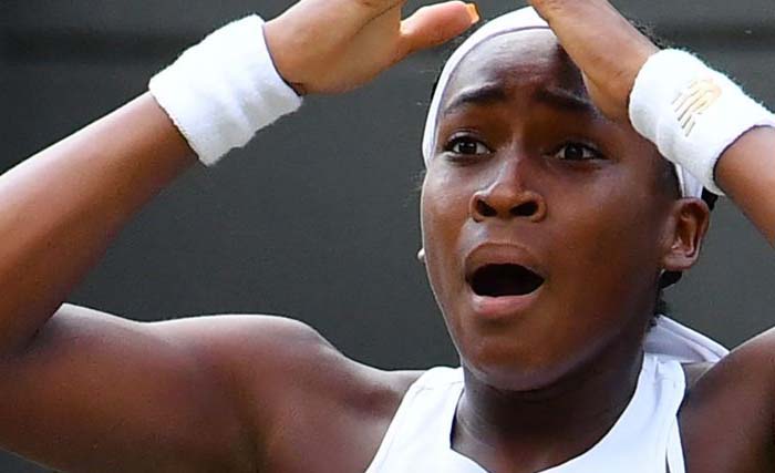 Cori "Coco" Gauff,  saat bertanding di Wimbledon, Inggris. (Foto:AFP)
