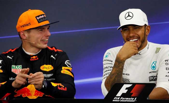 Max Verstappen (kiri) dan Lewis Hamilton. (Foto:Reuters)