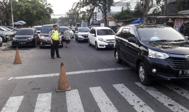 Lalu lintas di sekitar SBM, Jl AM Sangaji, Jakarta Pusat. (Foto: Dok TMC Polda Metro Jaya)