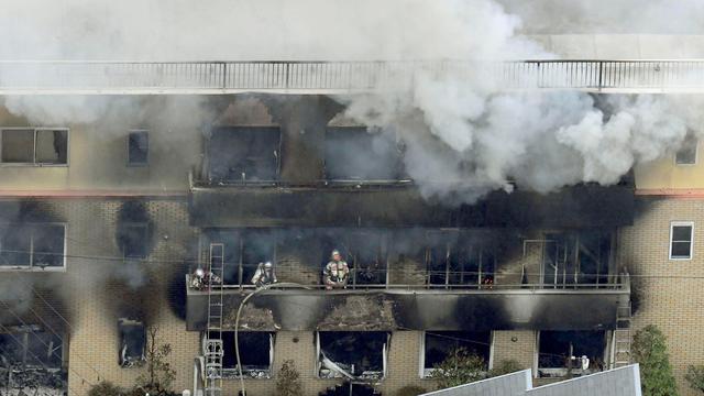 Kebakaran melanda Studio Kyoto Animation, Kamis 18 Juli 2019. (Foto: AFP)