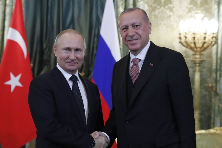 Presiden Turki Recep Tayyip Erdogan, dan Presiden Rusia Vladimir Putin. (Foto: afp)