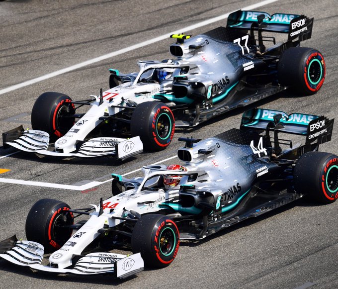 Mercedes berjanji bakal tampil lebih kuat di GP Hongaria. (Foto: Twitter/@MercedesAMGF1)