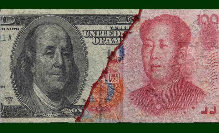 Ilustrasi perang dolar dan yuan. (Ngobar)