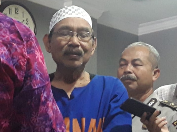 Koordinator calon jemaah haji, Murtaji Junaedi, ditahan Polda Jatim. (Foto: Haris/ngopibareng.id)