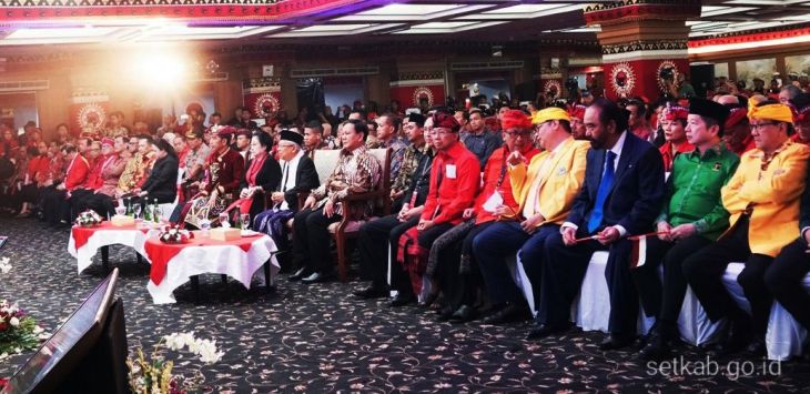 Partai koalisi menghadiri Kongres V PDI Perjuangan di Bali, pada Kamis 8 Agustus 2019.