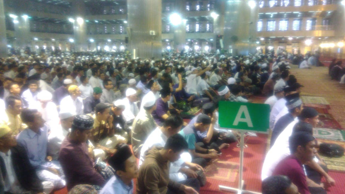 Suasana salat Idul Adha di Masjid Istiqlal Jakarta, Minggu 11 Agustus 2019. (Foto: Asmanu/ ngopibareng.id)