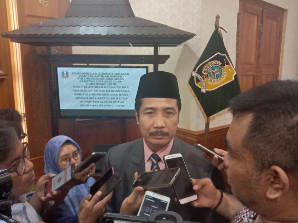 Ketua DPRD Tulungagung Supriyono yang ditetapkan tersangka oleh KPK. (Foto: Faiq/ngopibareng.id)