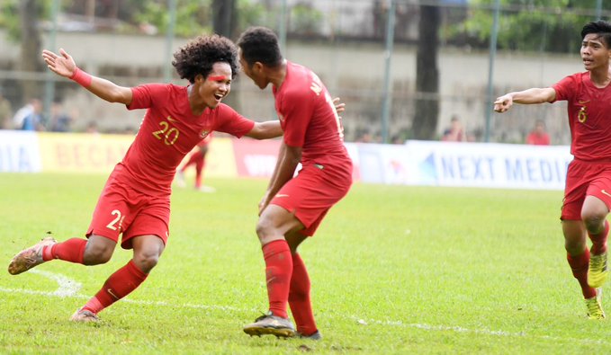 Striker Timnas Indonesia U-18, Amiruddin Bagus Kahfi akan menjadi andalan di lini depan saat bersua Myanmar U-18. (Foto: Twitter/@PSSI)